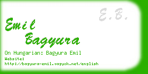 emil bagyura business card